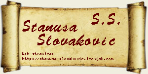 Stanuša Slovaković vizit kartica